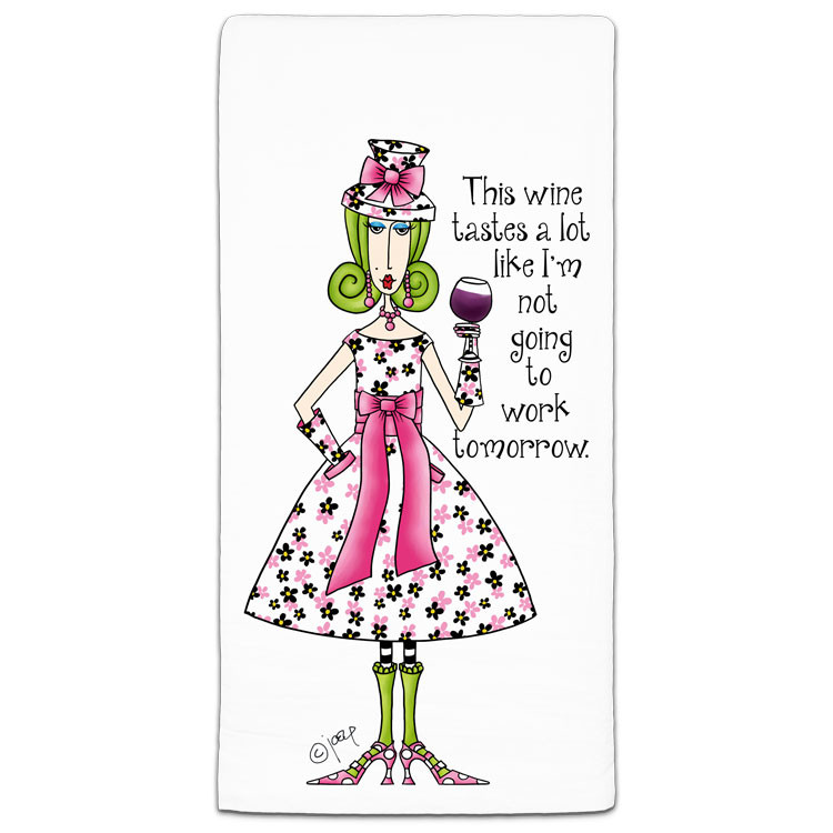 dolly mama this wine tastes tea towel 
