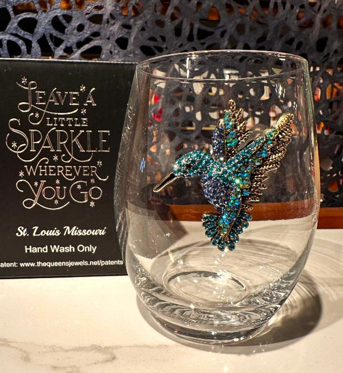 Hummingbird wine glass