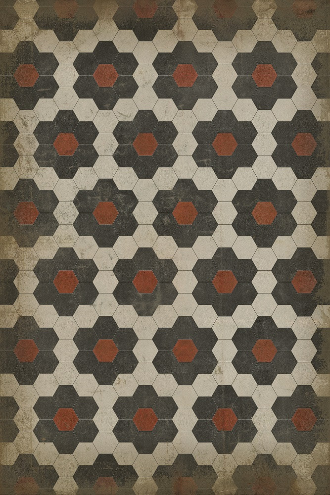 Pattern 2 Organic Synthesis - vinyl floor cloth sizes 20x30, 24x36, 30x44, 38x56, 52x76, 70x102