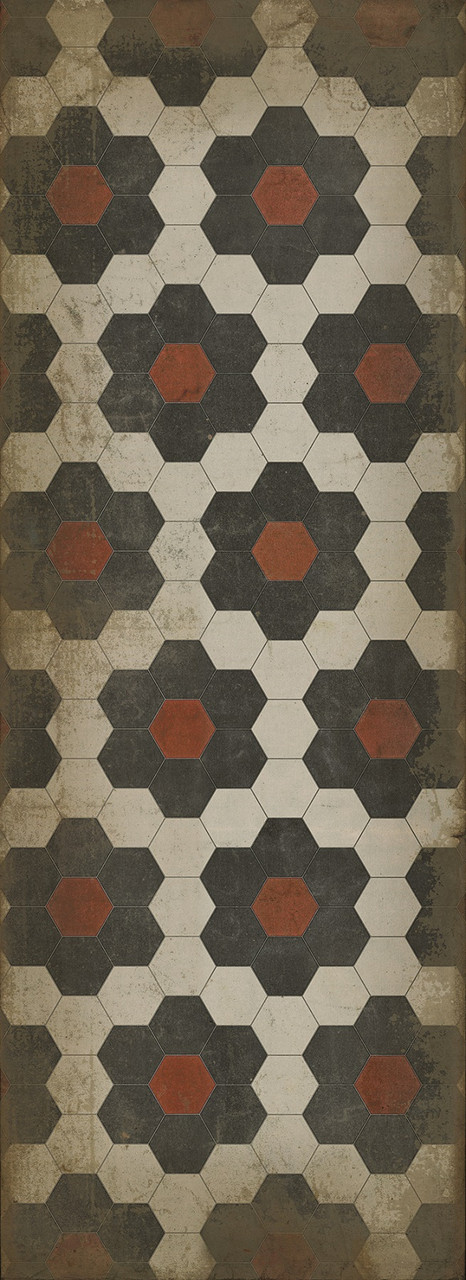 Classic Pattern 2 Organic Synthesis - vinyl floor cloth size 36x99