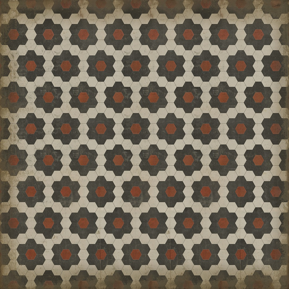 Classic Pattern 2 Organic Synthesis - vinyl floor cloth sizes 84x84, 96x96, 120x120