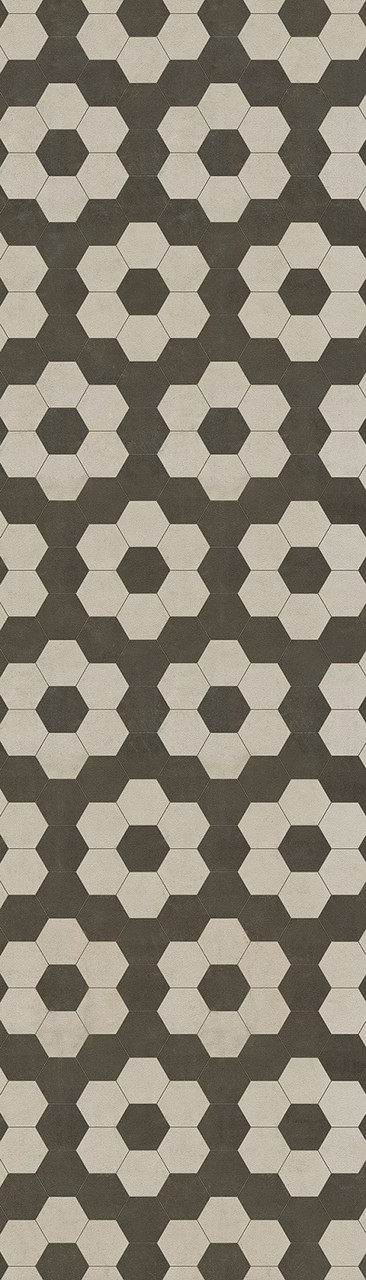 Classic Pattern 2 Resonance (lightly distressed) - vinyl floor cloth size 36x126