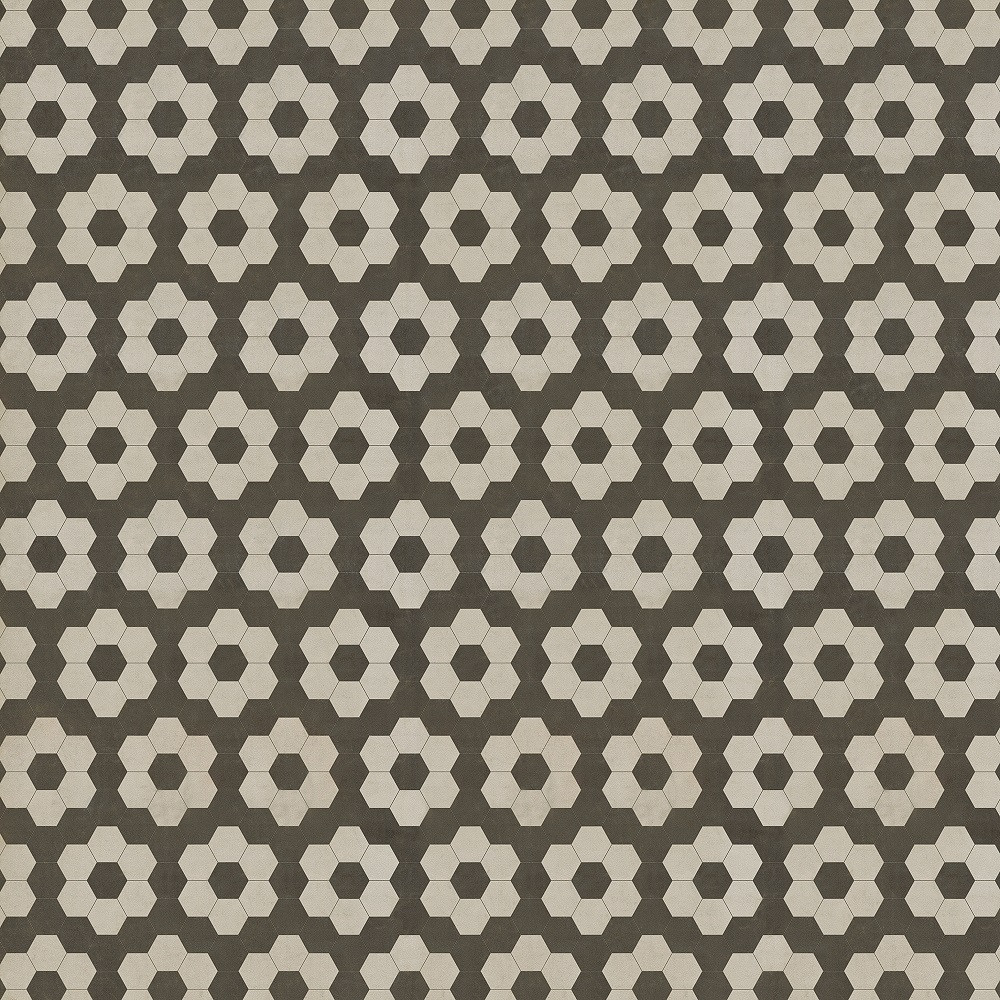 Classic Pattern 2 Resonance (lightly distressed) - vinyl floor cloth sizes 84x84, 96x96, 120x120