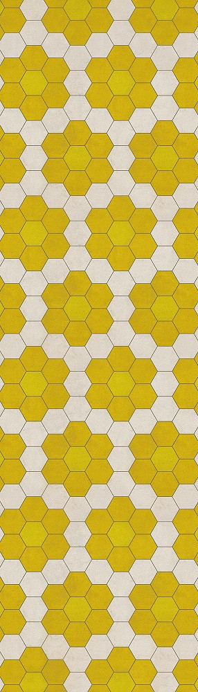 Pattern 2 Bees Knees (lightly distressed) - vinyl floor cloth size 36x126