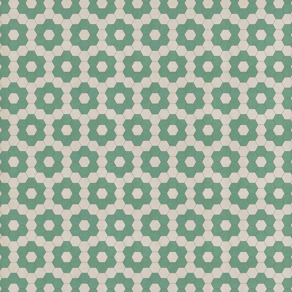 Pattern 2 Water Lilies (lightly distressed) - vinyl floor cloth sizes 84x84, 96x96, 120x120