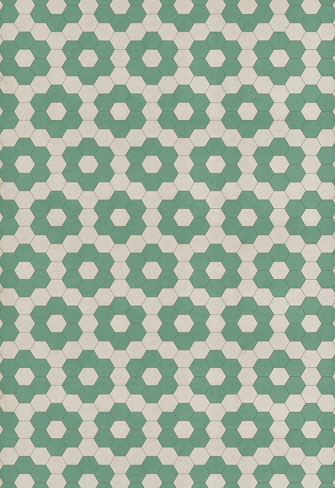 Pattern 2 Water Lilies (lightly distressed) - vinyl floor cloth sizes 96x140, 120x175