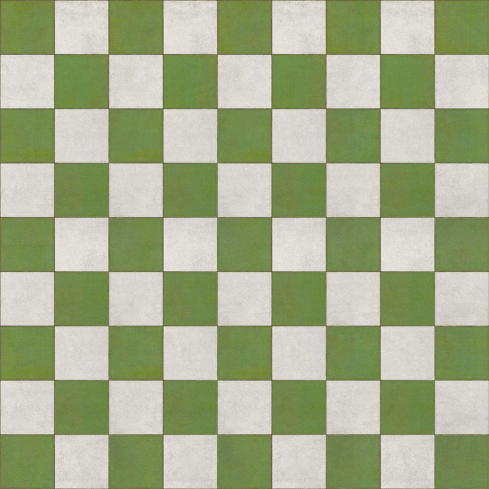 Classic Pattern 7 Check Please (lightly distressed) vinyl floor cloth sizes 60x60, 72x72
