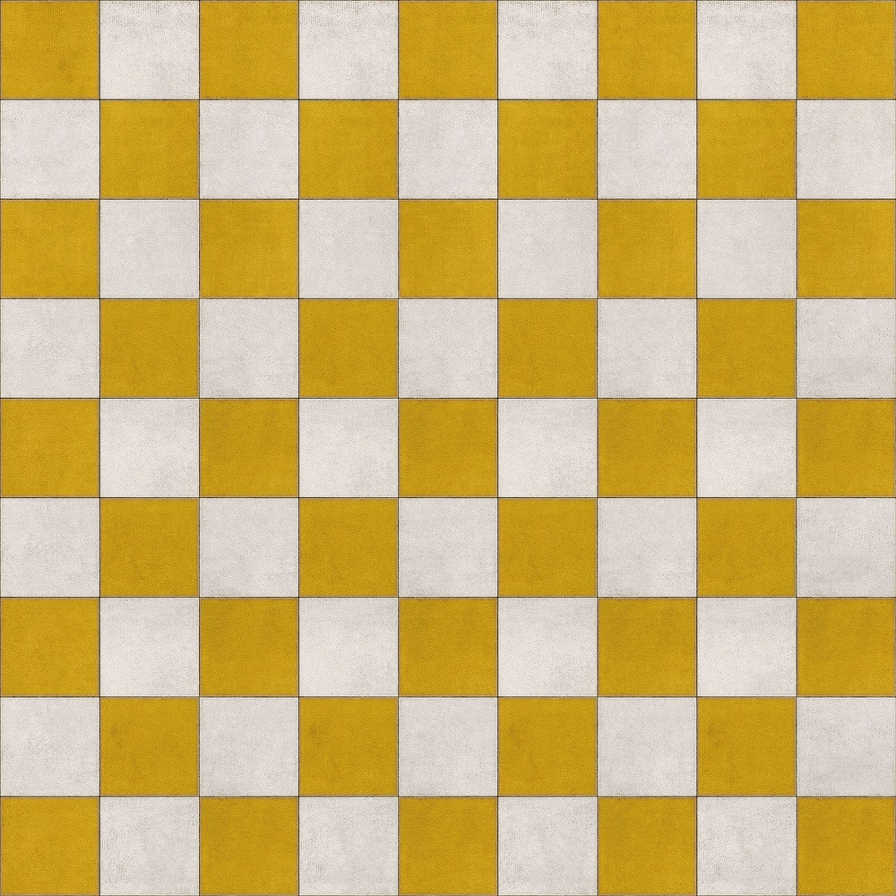 Pattern 7 Check Yourself (lightly distressed) vinyl floor cloth sizes 60x60, 72x72