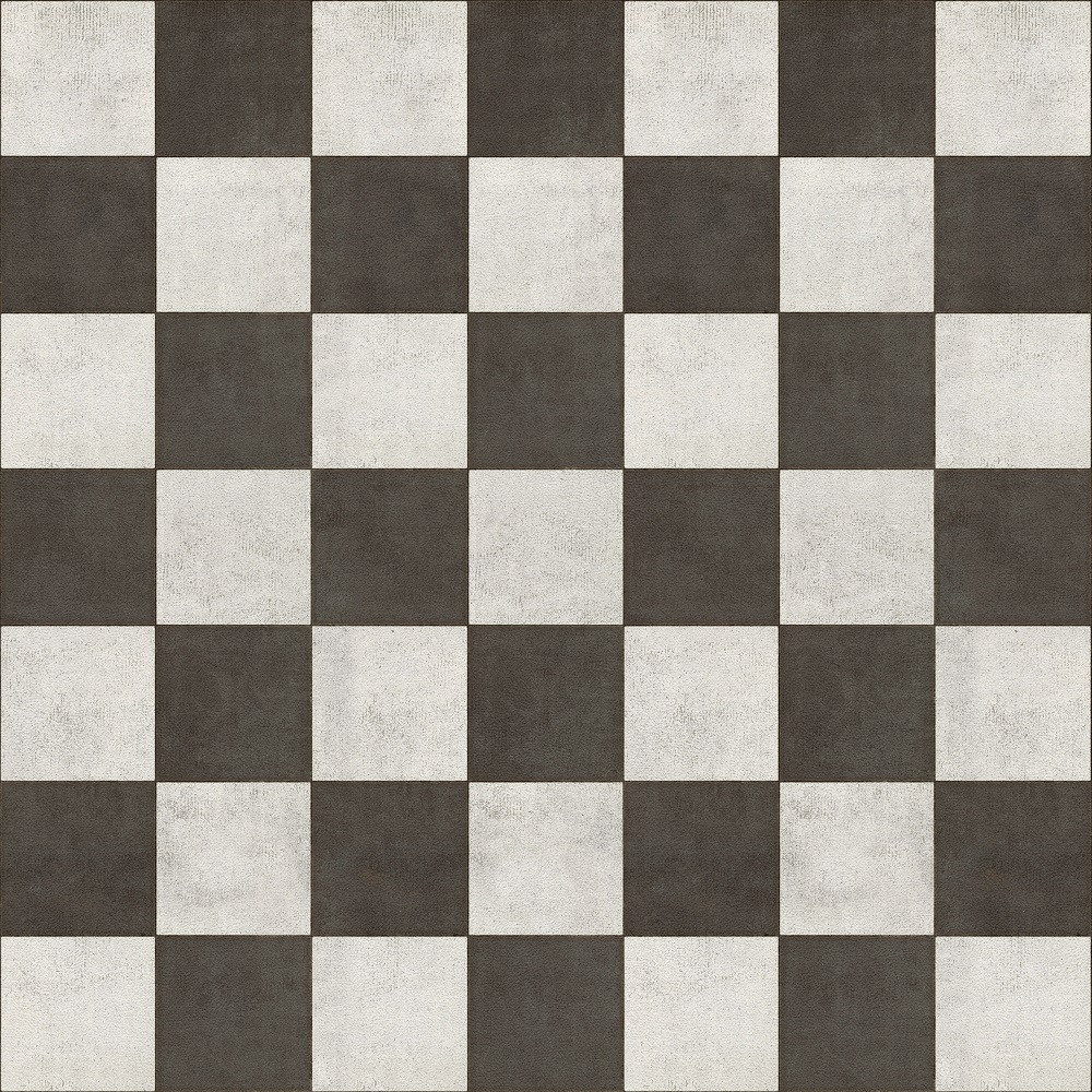 Pattern 7 Checkered Past (lightly distressed) vinyl floor cloth sizes 36x36, 48x48