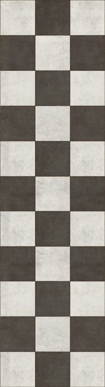 Pattern 7 Checkered Past (lightly distressed) vinyl floor cloth size 36x132