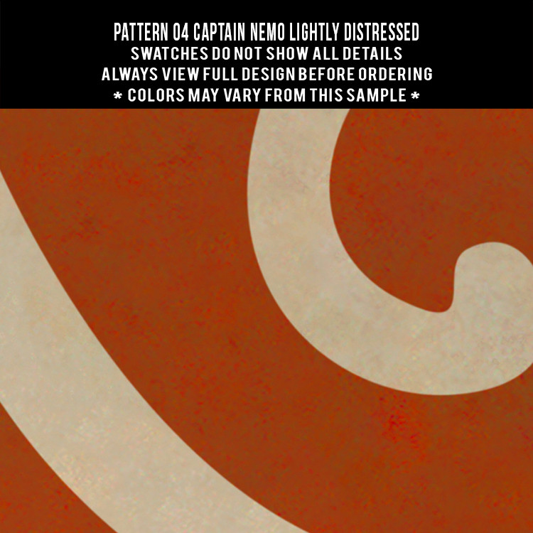 Classic Pattern 4 Captain Nemo (lightly distressed) - vinyl floor cloth swatch sample
