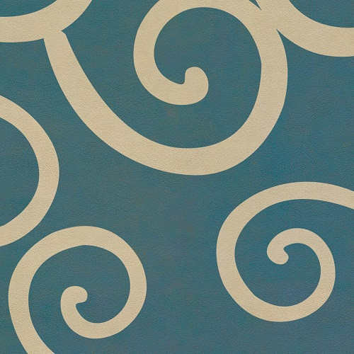 Classic Pattern 4 Tsunami lightly distressed vinyl floor cloth sizes swatch sample