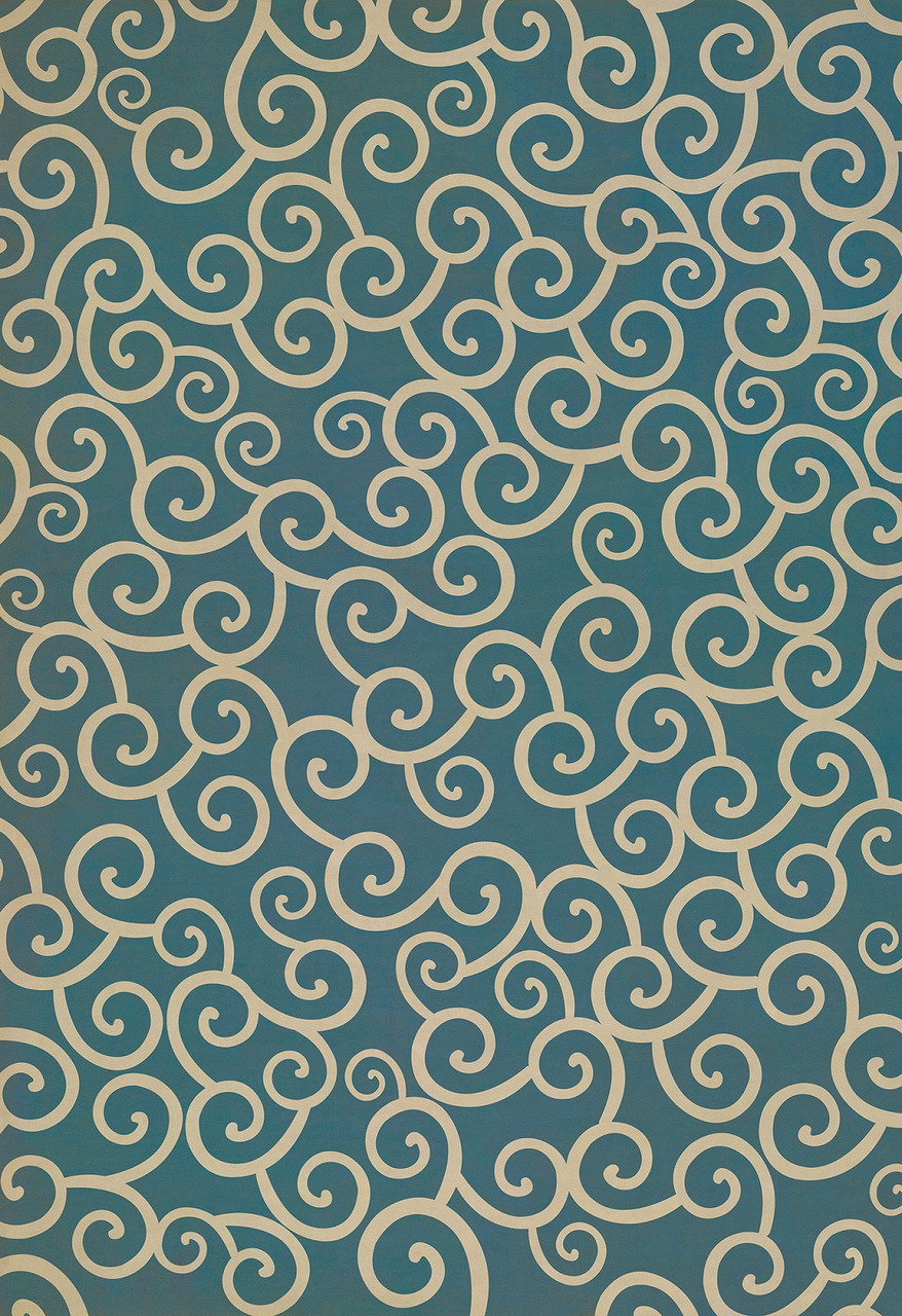 Classic Pattern 4 Tsunami lightly distressed vinyl floor cloth sizes 96x140, 120x175