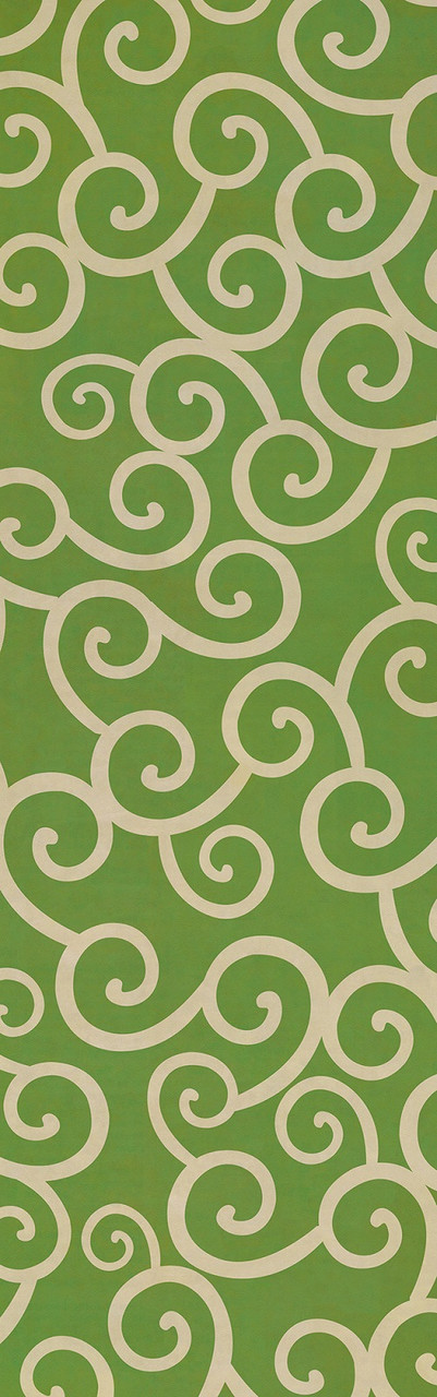 Classic Pattern 4 Sea of Green lightly distressed vinyl floor cloth sizes 24x77, 30x96, 26x83, 36x115