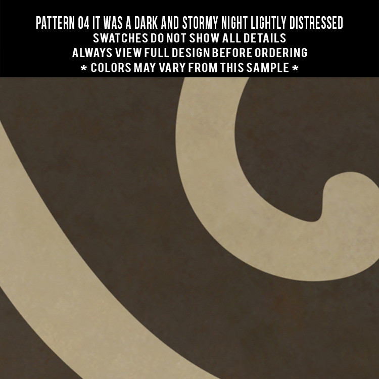 Classic Pattern 4 It Was a Dark and Stormy Night (lightly distressed) - vinyl floor cloth swatch sample 