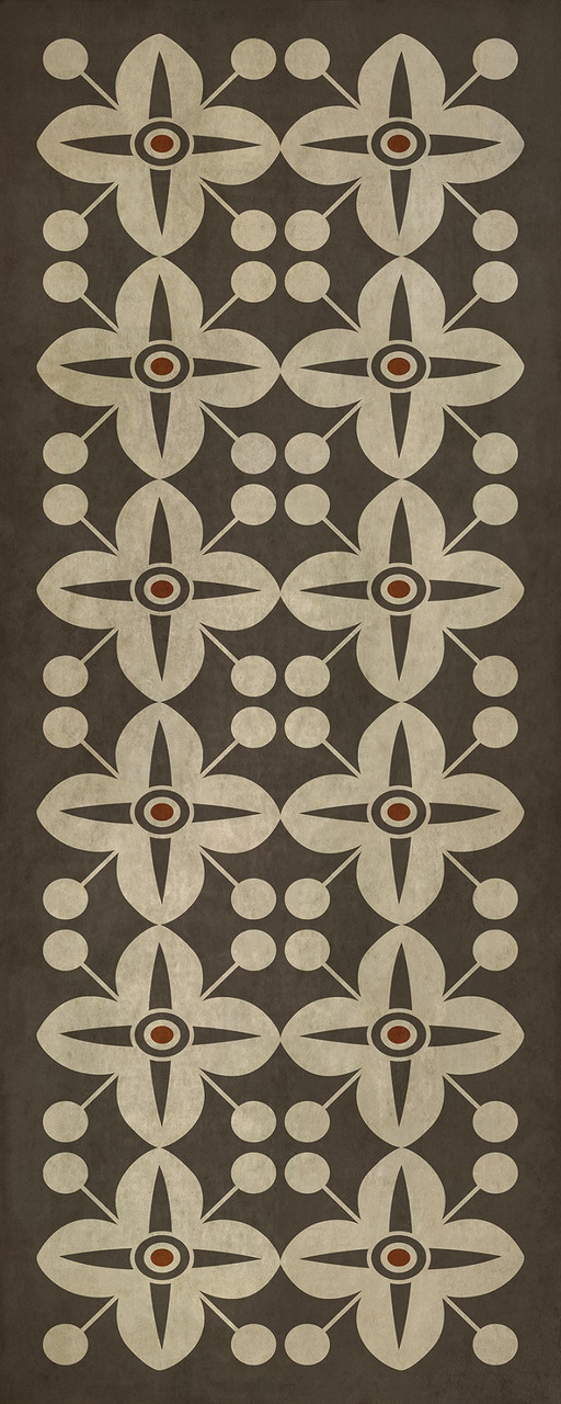 Classic Pattern 3 Oz lightly distressed vinyl floor cloth sizes 30x75, 36x90