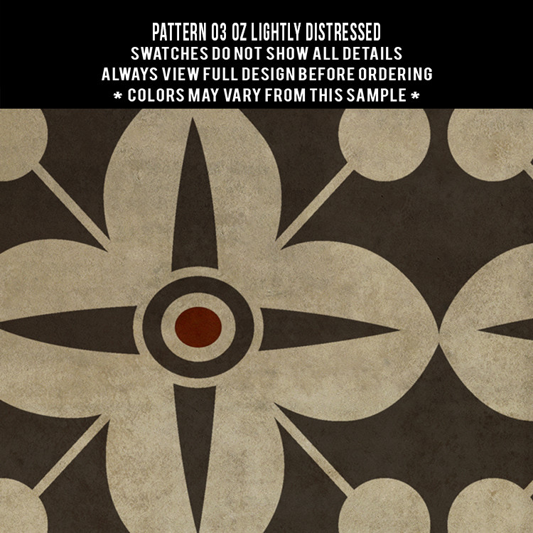 Classic Pattern 3 Oz  (lightly distressed) - vinyl floor cloth swatch