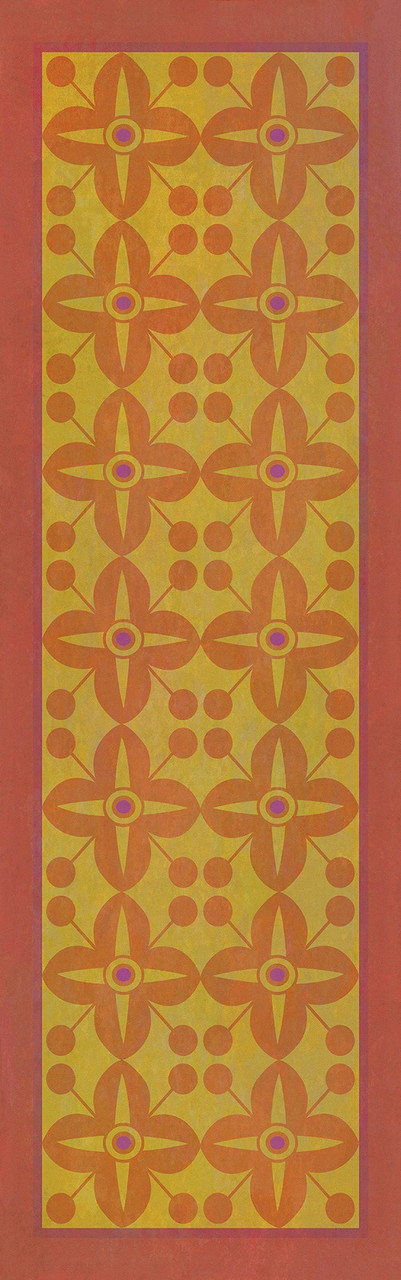 Classic Pattern 3 Lollipop Guild (lightly distressed) - vinyl floor cloth sizes 26x83, 36x115