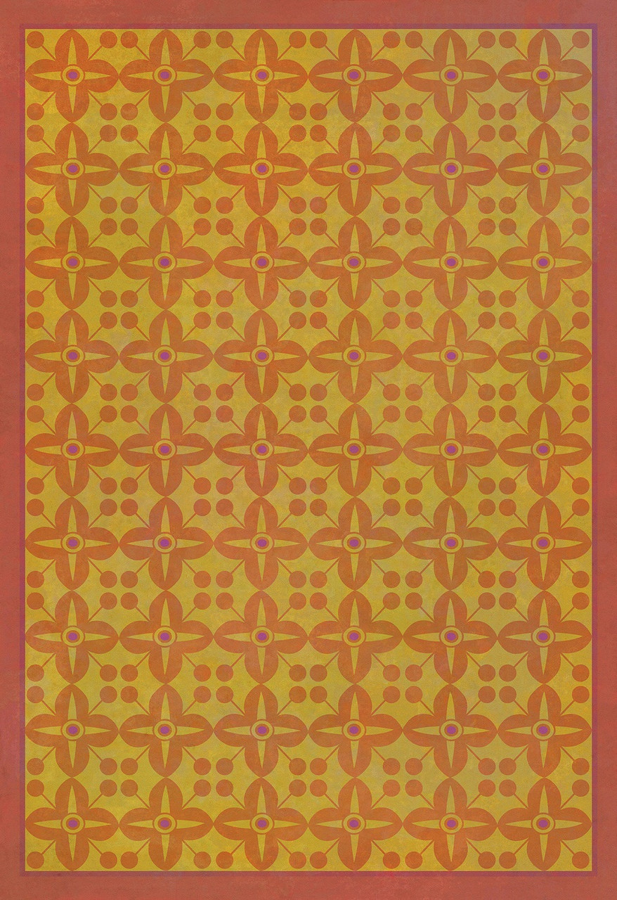 Classic Pattern 3 Lollipop Guild (lightly distressed) - vinyl floor cloth sizes 96x140, 120x175