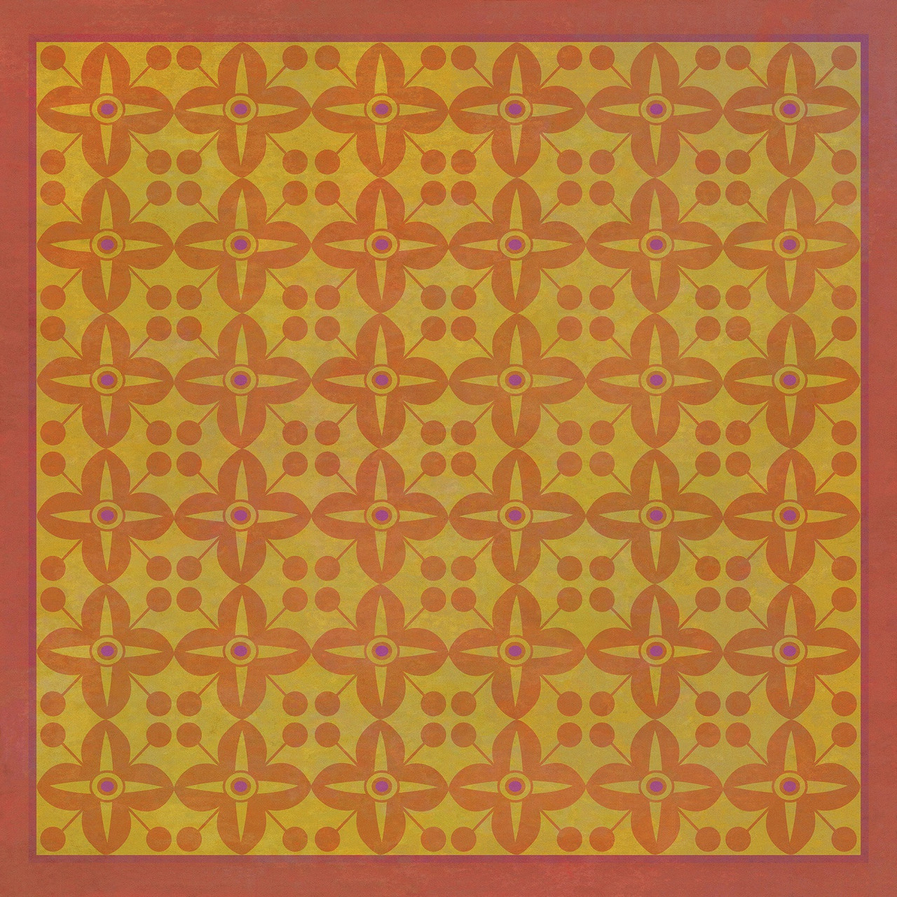 Classic Pattern 3 Lollipop Guild (lightly distressed) - vinyl floor cloth sizes 60x60, 72x72