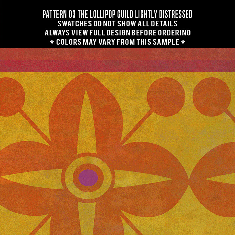 Classic Pattern 3 Lollipop Guild (lightly distressed) - vinyl floor cloth swatch