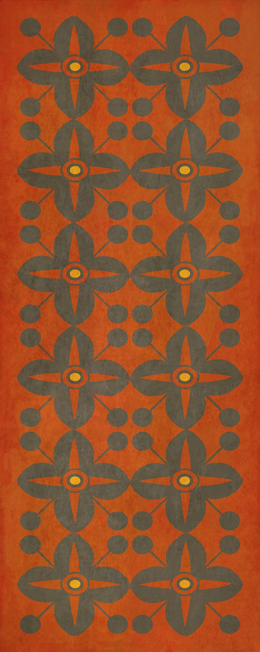 Pattern 3 Red Rum (lightly distressed) - vinyl floor cloth sizes 30x75, 36x90