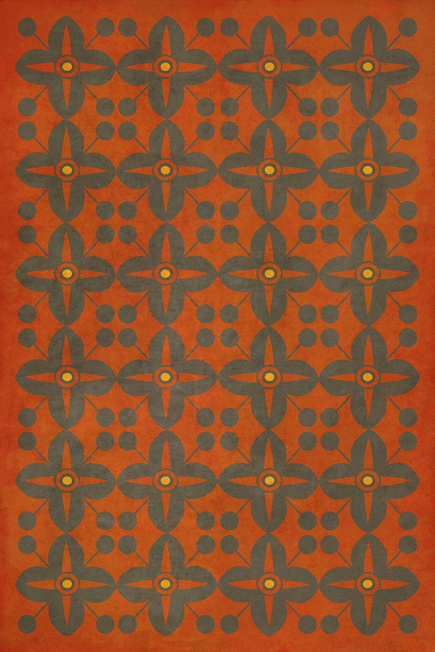 Pattern 3 Red Rum lightly distressed vinyl floor cloth sizes  20x30, 24x36, 30x44, 38x56, 52x76, 70x102