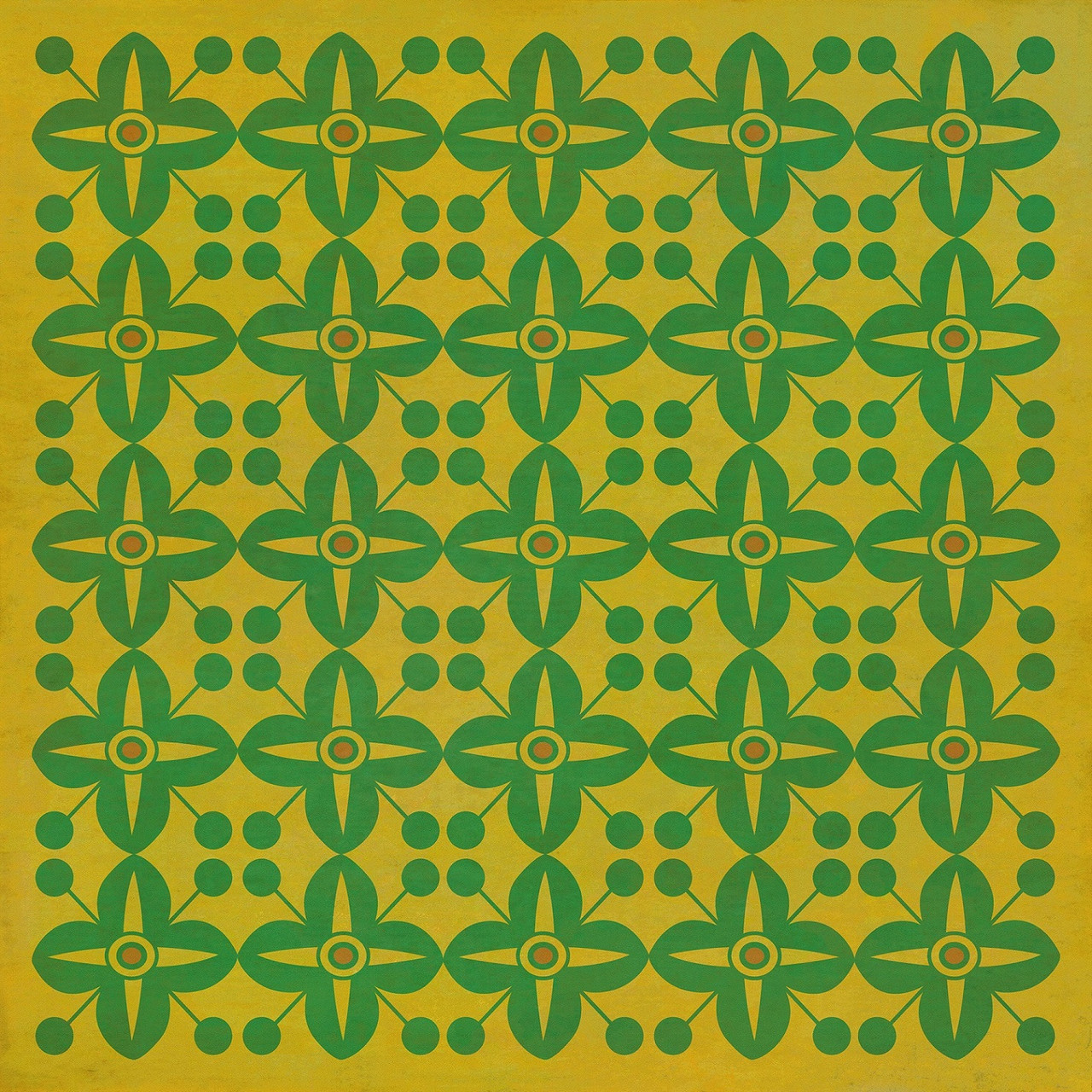 Pattern 3 Follow the Yellow Brick Road lightly distressed vinyl floor cloth  sizes 36x36, 48x48