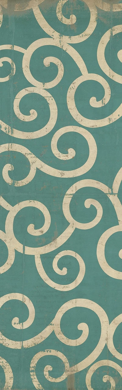 Classic Pattern 4 20,000 Leagues (distressed) - vinyl floor cloth sizes 24x77, 30x96, 26x83, 36x115