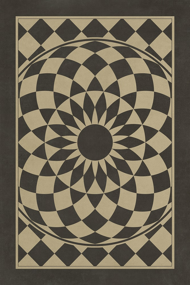 Classic Pattern 1 We're All Mad Here lightly distressed vinyl floor cloth (all rectangle sizes)