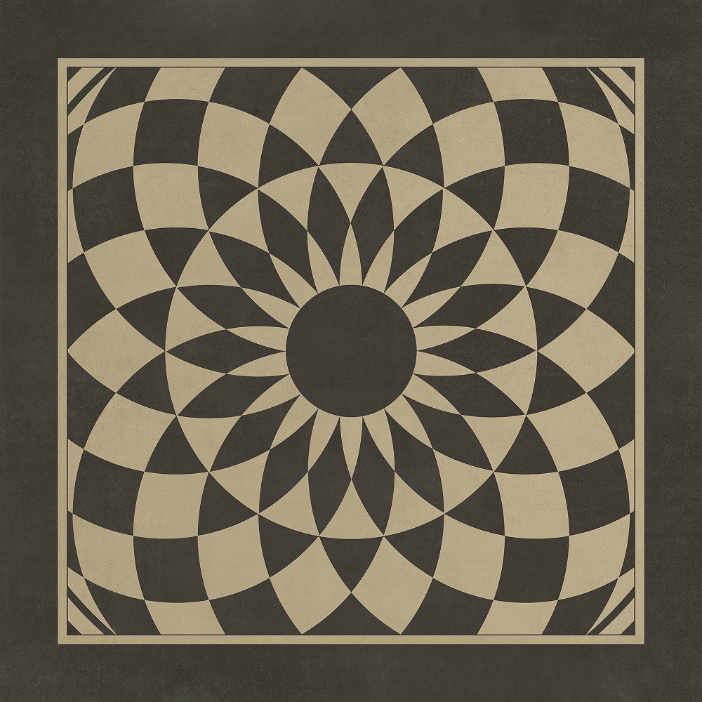 Classic Pattern 1 We're All Mad Here lightly distressed vinyl floor cloth image for all square sizes