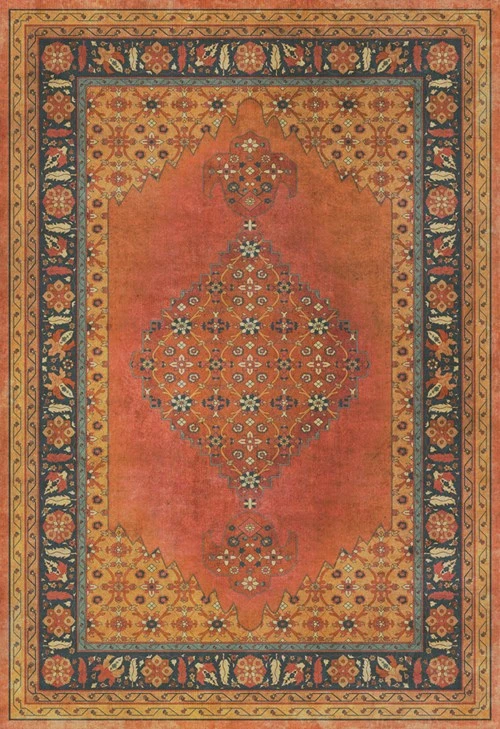 Agra Mughal - vinyl floor cloth, image for all rectangle sizes 