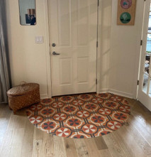 Trim your vinyl floorcloth to fit any space.