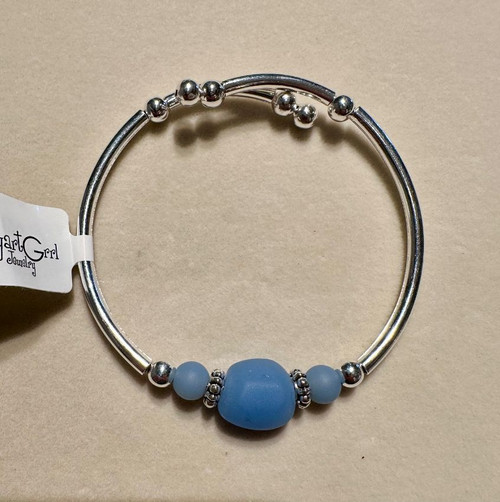 Sky Blue Sea Glass Bracelet