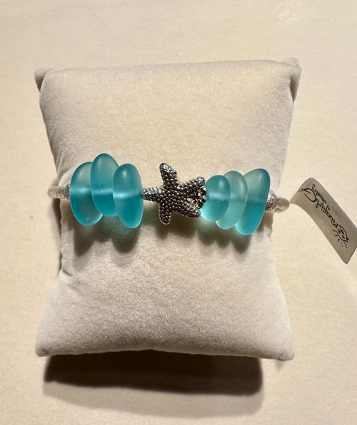 aqua sea glass starfish bracelet aqua sea glass starfish bracelet