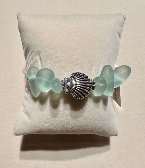 Coke Nugget & Shell Charm Sea Glass Bracelet Coke Nugget & Shell Charm Sea Glass Bracelet