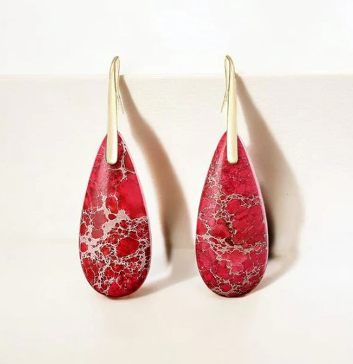 Red Imperial Jasper Teardrop earrings Red Imperial Jasper Teardrop earrings