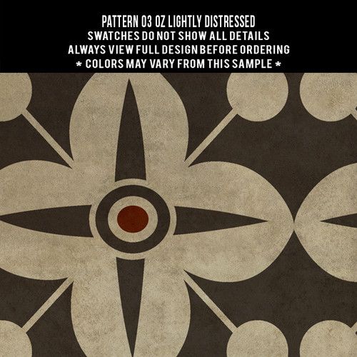 Classic Pattern 3 Oz- Lightly distressed vinyl floor cloth swatch 