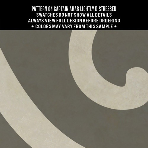 Classic Pattern 4 Captain Ahab- (lightly distressed) vinyl floor cloth swatch 