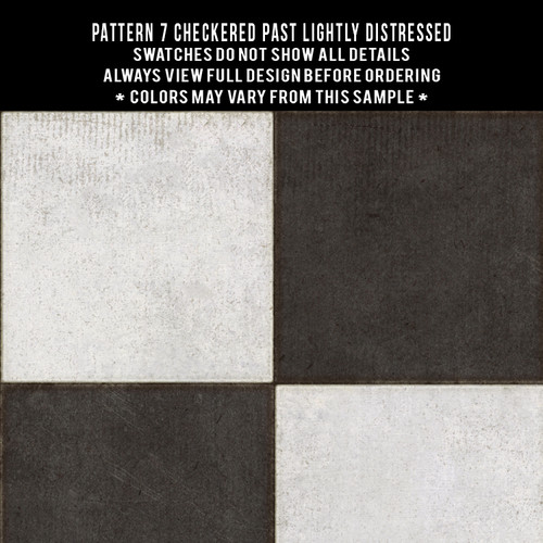 Classic Pattern 7 Checkered Past (lightly distressed) - vinyl floor cloth swatch 