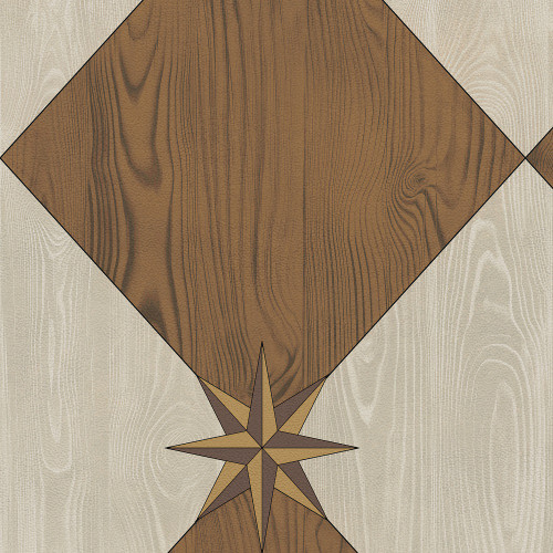 Williamsburg Compass Diamond Garden Grounds - vinyl floor cloth swatch sample