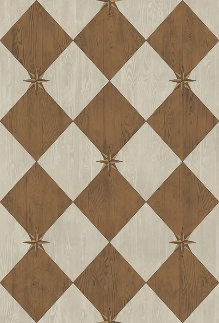 Williamsburg Compass Diamond Garden Grounds - vinyl floor cloth sizes 30x44, 38x56