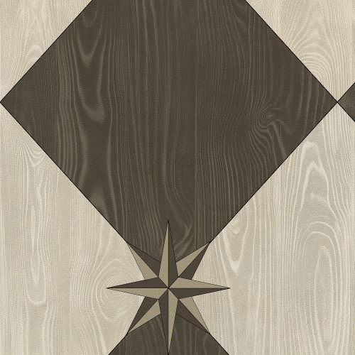 Williamsburg Compass Diamond Garden Allee - vinyl floor cloth swatch sample