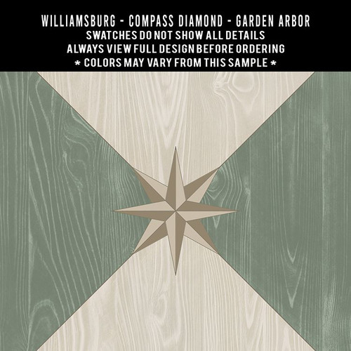 Williamsburg Compass Diamond Garden Arbor - vinyl floor cloth swatch sample