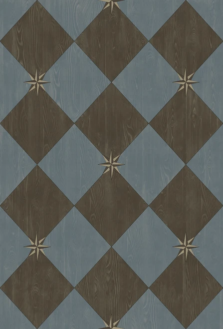 Williamsburg Compass Diamond Garden Soiree - vinyl floor cloth sizes 30x44, 38x56