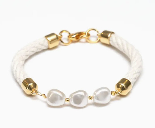 Atlantic - Ivory/Gold - Nautical Rope Bracelet