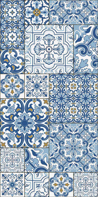 adama sevilla_A blue vinyl floor mat rug