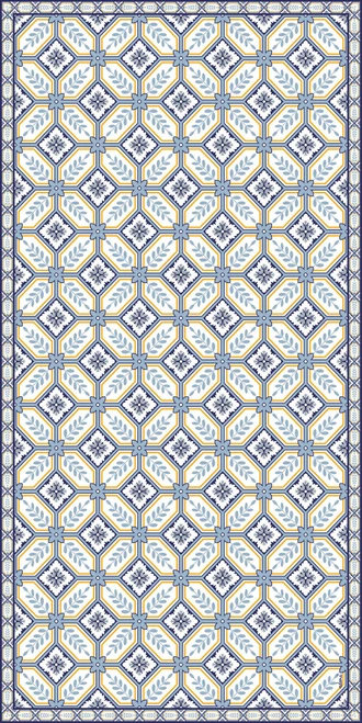 Adama cesar_a vinyl floor mat rug blue tile 