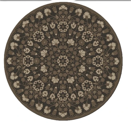 Spicher Biltmore Arabesque Bloom Earth and Ember - round vinyl floor cloth