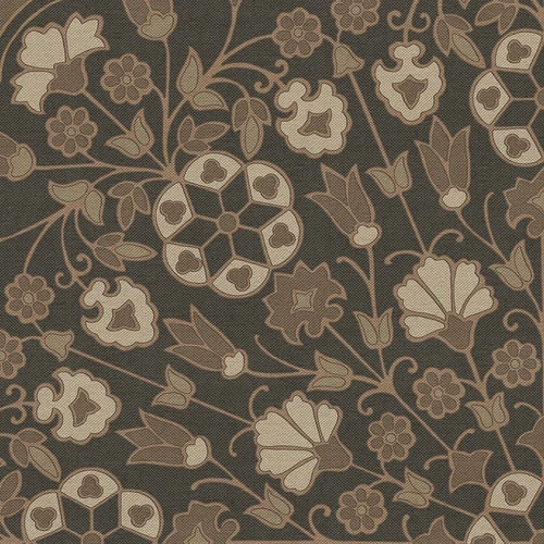 Spicher Biltmore Arabesque Bloom Earth and Ember - round vinyl floor cloth detail